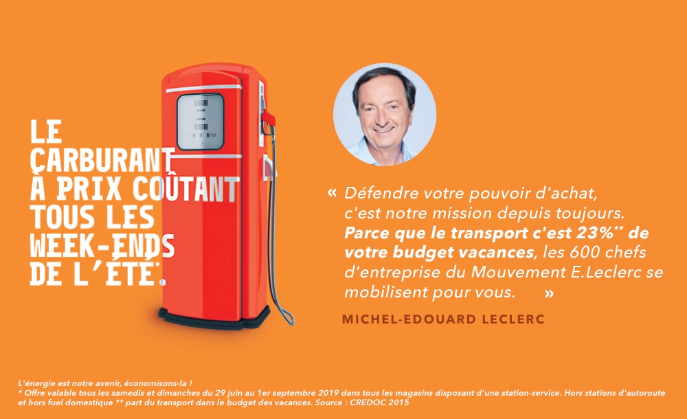 Essence à prix coûtant dans les centres E.Leclerc tous les weekends d